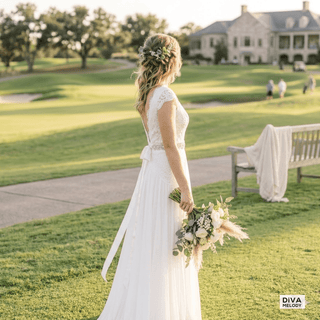 Exquisite Beaded Lace Bridal Dress - Diva Melody
