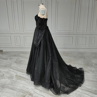 Exquisite Black Lace Wedding Gown - Diva Melody