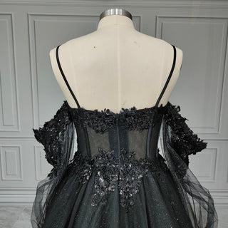 Exquisite Black Lace Wedding Gown - Diva Melody