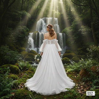 Exquisite Black Lace Wedding Gown - Diva Melody