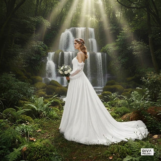 Exquisite Black Lace Wedding Gown - Diva Melody