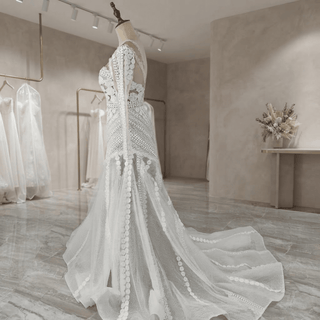 Exquisite Long Sleeves Wedding Dress - Diva Melody