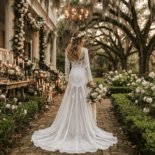 Exquisite Long Sleeves Wedding Dress - Diva Melody