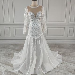 Exquisite Long Sleeves Wedding Dress - Diva Melody