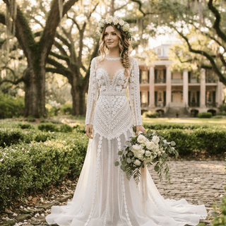 Exquisite Long Sleeves Wedding Dress - Diva Melody