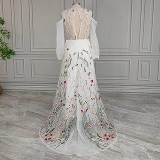 Fairy Embroidered Lace Wedding Dress - Diva Melody