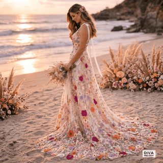 Fairy Tale Boho Inspired Bridal Gown - Diva Melody