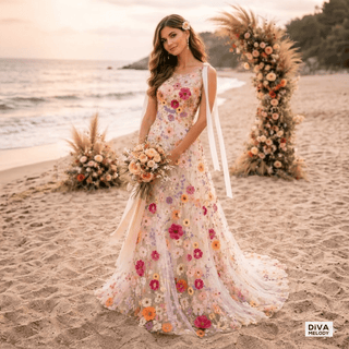Fairy Tale Boho Inspired Bridal Gown - Diva Melody