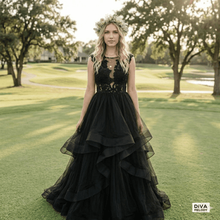 Fashion Black Wedding Dress - Diva Melody