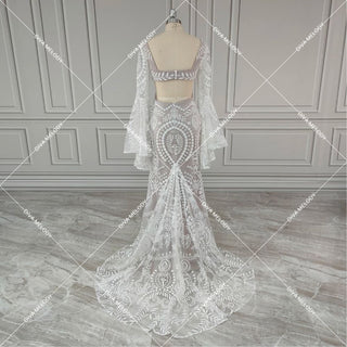 Fashion Flare Sleeves Bridal Dress - Diva Melody