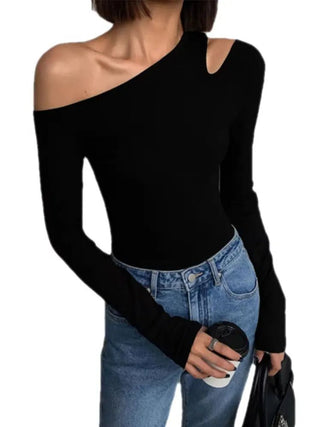 Fashion Off - shoulder Long Sleeve Top - Diva Melody