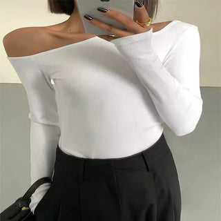 Fashion Off - shoulder Long Sleeve Top - Diva Melody