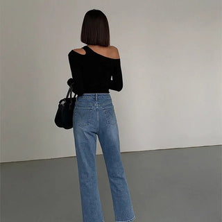 Fashion Off - shoulder Long Sleeve Top - Diva Melody