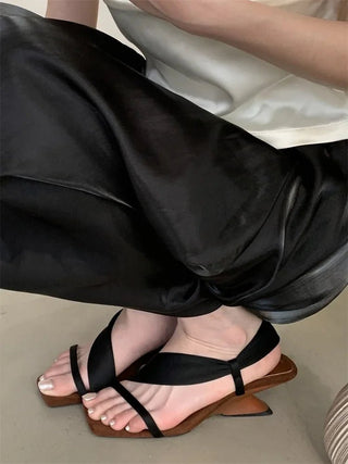 Fashion Open - Toe Wedge Sandals with Back Strap - Diva Melody