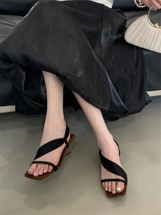 Fashion Open - Toe Wedge Sandals with Back Strap - Diva Melody