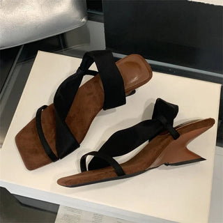 Fashion Open - Toe Wedge Sandals with Back Strap - Diva Melody