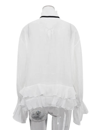 Fashion Ruffle Loose Women's Shirt - Diva Melody