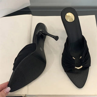 Fashion Silk Open Toe Heels - Diva Melody