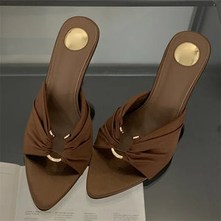 Fashion Silk Open Toe Heels - Diva Melody