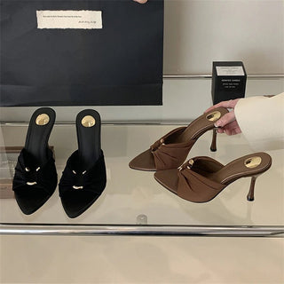 Fashion Silk Open Toe Heels - Diva Melody