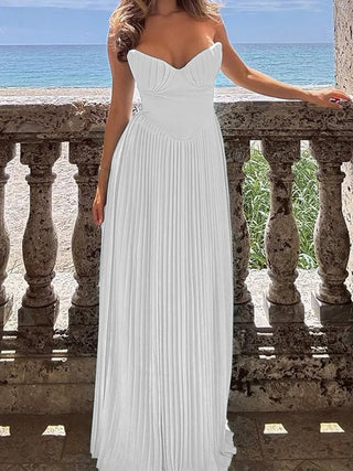 Fashion Strapless A - line Maxi Dress - Diva Melody