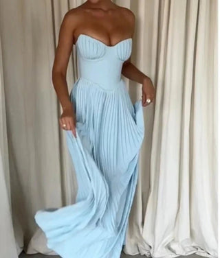 Fashion Strapless A - line Maxi Dress - Diva Melody