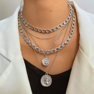 Fashion Thick and Thin Chain Multi - layer Necklace - Diva Melody