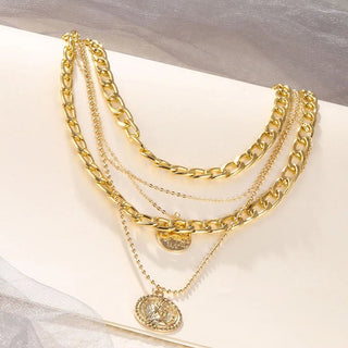 Fashion Thick and Thin Chain Multi - layer Necklace - Diva Melody