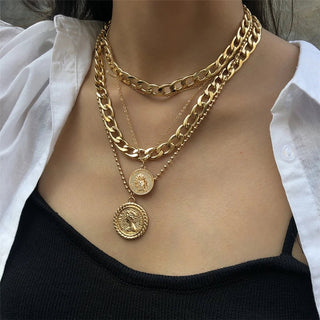 Fashion Thick and Thin Chain Multi - layer Necklace - Diva Melody