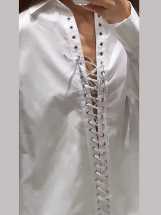 Fashionable Loose Long Sleeve Shirt - Diva Melody