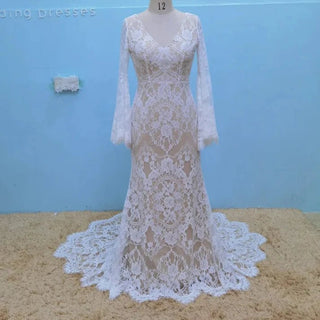 Flared Sleeves Boho Bridal Gown - Diva Melody