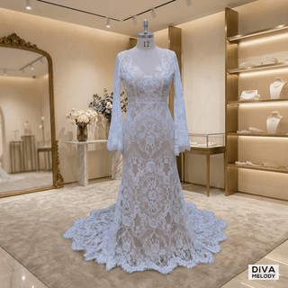 Flared Sleeves Boho Bridal Gown - Diva Melody