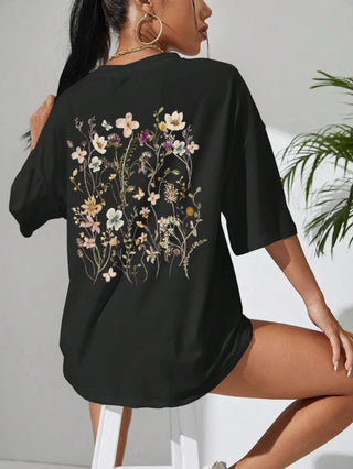 Floral Cluster Cotton Tee - Diva Melody