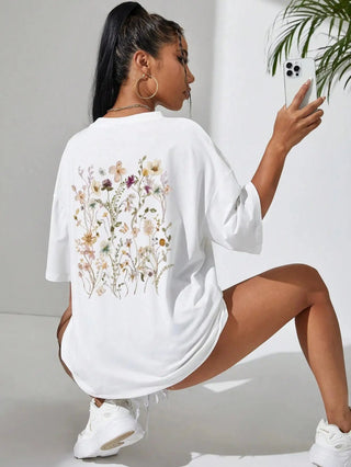 Floral Cluster Cotton Tee - Diva Melody
