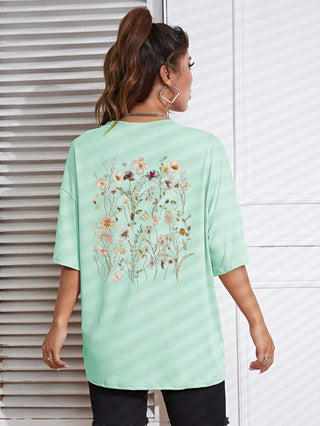 Floral Cluster Cotton Tee - Diva Melody
