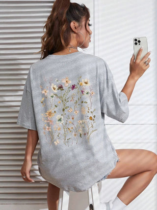 Floral Cluster Cotton Tee - Diva Melody