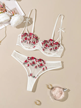 Floral Embroidery Lingerie Set - Diva Melody