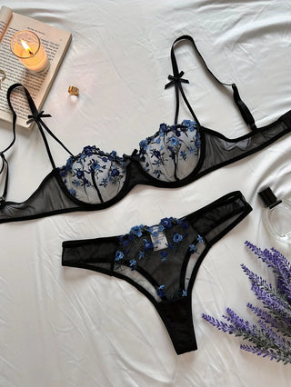Floral Embroidery Lingerie Set - Diva Melody
