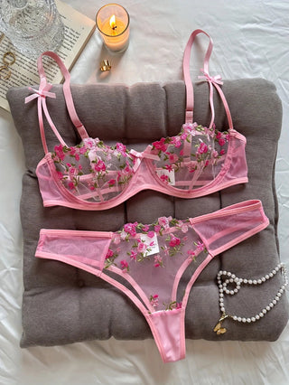 Floral Embroidery Lingerie Set - Diva Melody