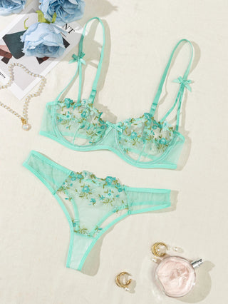 Floral Embroidery Lingerie Set - Diva Melody