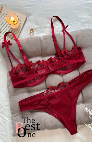 Floral Embroidery Lingerie Set - Diva Melody