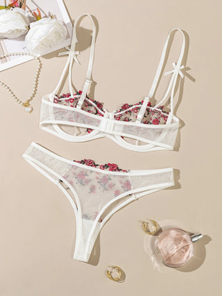 Floral Embroidery Lingerie Set - Diva Melody