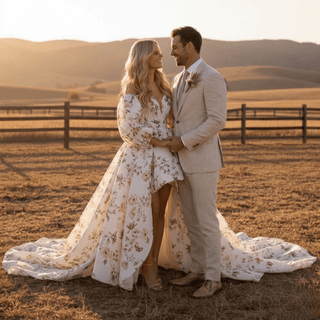 Floral High-Low Bridal Gown - Diva Melody