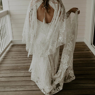 Floral Lace Boho Wedding Dress - Diva Melody