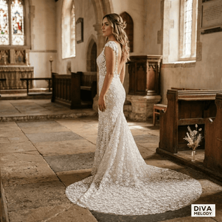 Floral Lace Mermaid Gown - Diva Melody