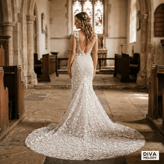 Floral Lace Mermaid Gown - Diva Melody