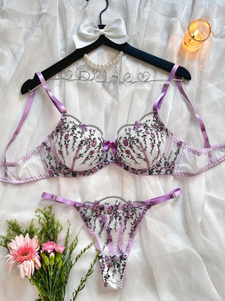 Floral Lace Tulle Lingerie Set - Diva Melody