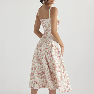 Floral Print Bustier Beach Dress - Diva Melody