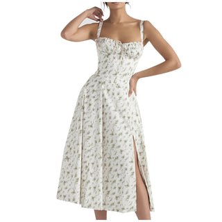 Floral Print Bustier Beach Dress - Diva Melody