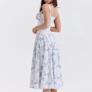 Floral Print Bustier Beach Dress - Diva Melody